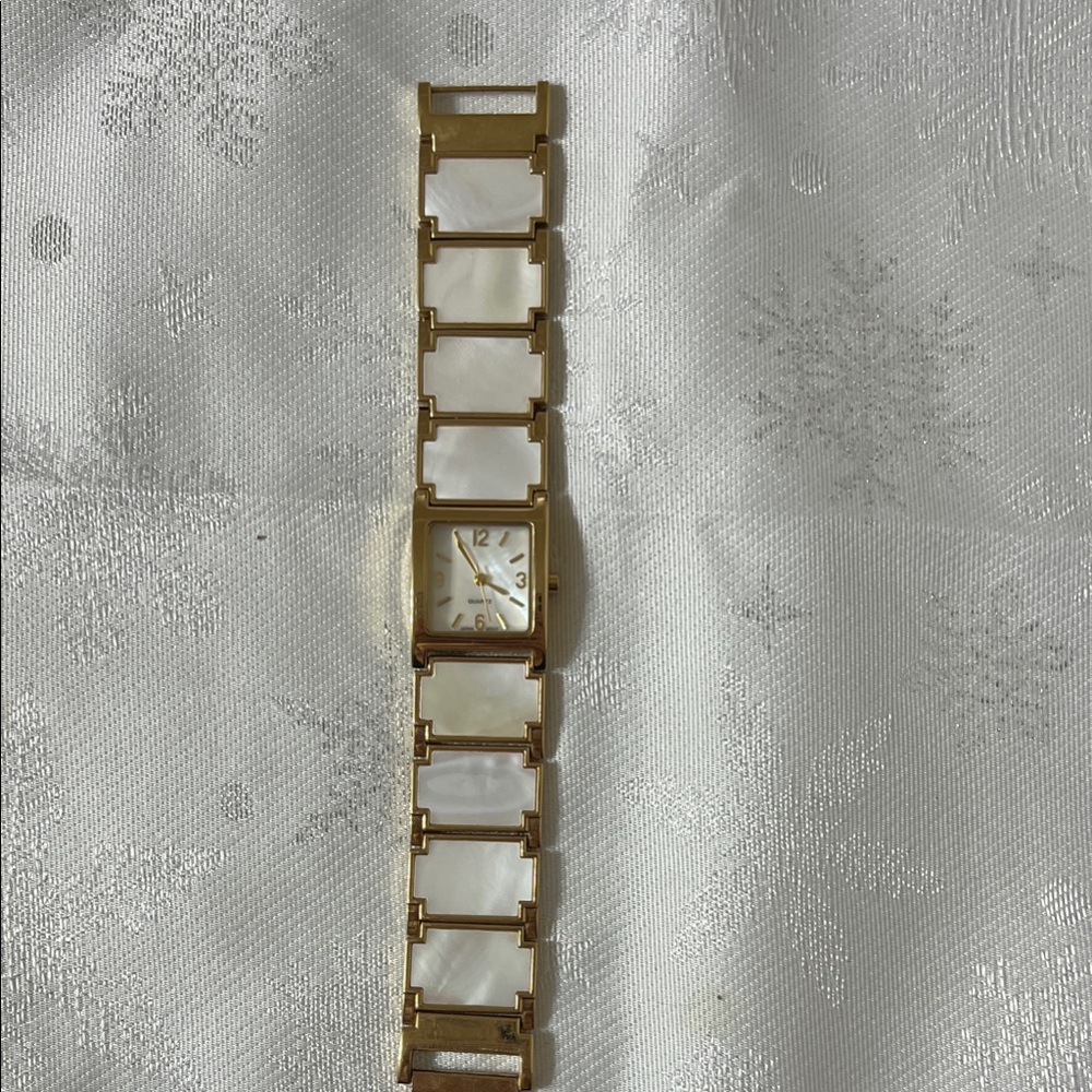 Elegant Gold and White Women's Watch
